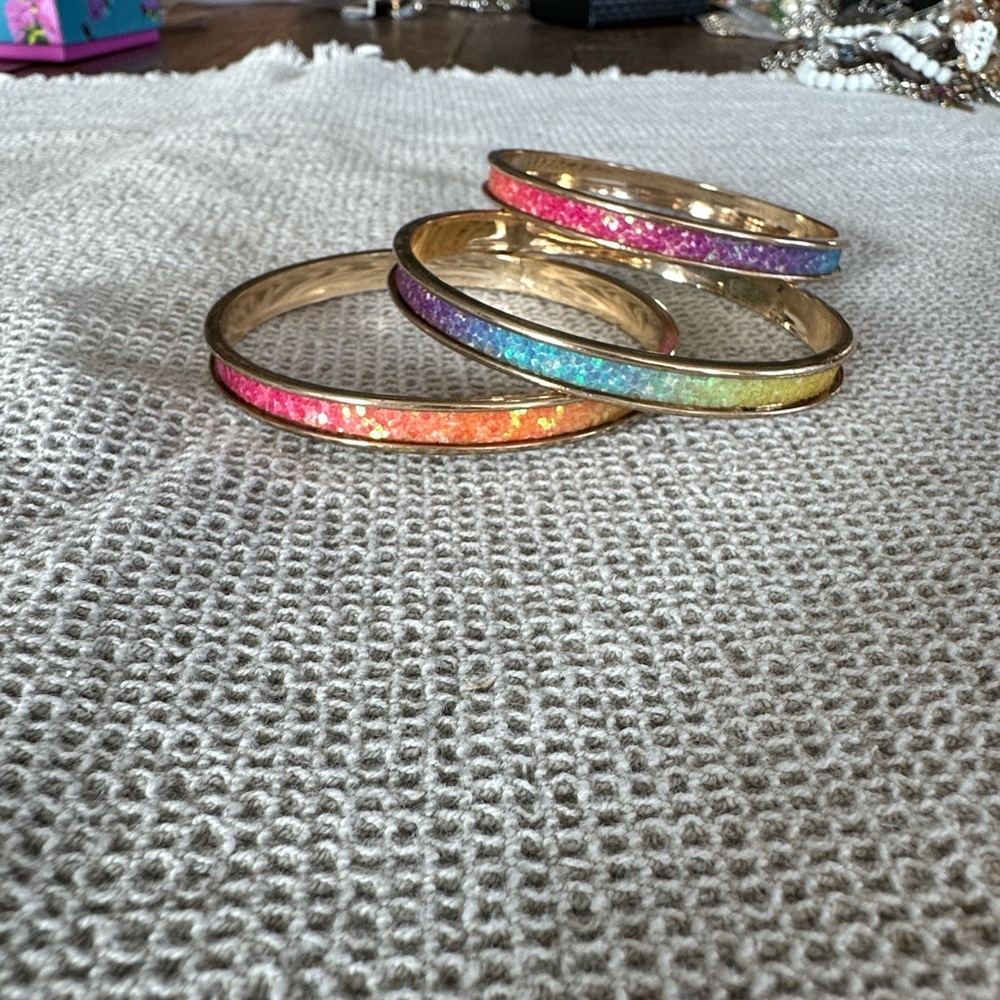 Colorful Gold-Tone Bangle Set - Picture 8 of 9